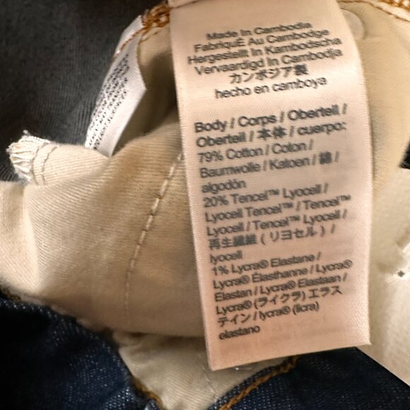 J. CREW 9" Billie Demi Boot Crop Jeans 23 Raw Frayed Hem Dark Button Fly NWT - Picture 6 of 7